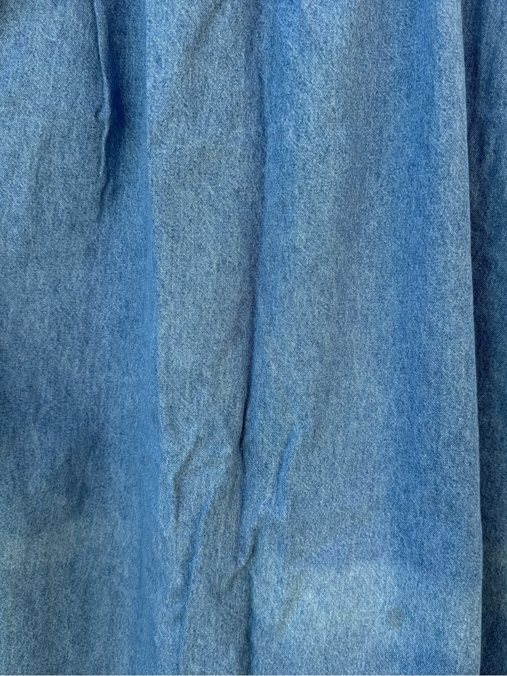 Vintage Jane Ashley Denim Jumper Dress L Floral Embroidered Button Front Flawed - Picture 10 of 12
